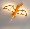 Nouveau plafonnier dragon cracheur de feu Lumières garçon chambre chambre d'enfant dessin animé dinosaure led créatif