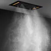 Lüks 5 Fonksiyonlu Yağış Duş Seti Banyo Gömülü Tavan LED Duş Başlığı Termostatik Mikser Vana Siyah Musluklar