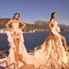 2021 Kılıf Kısa Gelinlik Modelleri Straplez fırfır üst etek Dubai Şık Abiye Giyim Vestido de novia Parti Ünlü Giydirme