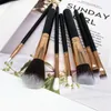 Heißer Tragbare 7 stücke Make-Up Pinsel Sets Kosmetik Pinsel Foundation Lidschatten Eyeliner Make-up Pinsel Kits Mit PU Leder Tasche
