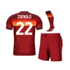 Kit adulte Jersey de football enfants Zaniolo Roma Dzeko Pastore Rome Totti Kluivert Kolarov comme 20 21 chemise de football