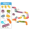 Magical DIY Baby Bath Toys Wall Suction Cup Marble Race Run Track Bathroom Bathtub Kids Play Water Games Toy Set for Children LJ201019