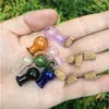 Mini Round Ball Glass Bottles With Metal Loop Corks DIY Small Art Jars Cute Gifts Vials Pendants Mixed 7 Colors