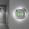 USB современные настенные часы лампы большие светодиодные PIR датчик движения 360 градусов дизайн цифровой дом живущая ванная комната кабинет стол смотреть свет Y200407