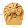 Printemps bébé chapeau Turban mignon arcs tricoté bébé fille chapeaux bonnet nouveau-né coton doux couleur unie infantile enfants chapeaux hiver 20220301 Q2