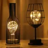 LED Retro Bulb Stolik WineBottle Nocne Light Light Creative El Home Dekoration Lampa Nocna lampa zasilana bateria C7295165