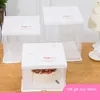 Gift Wrap Print Cover Square Cake Box Transparante Clear Packing Party Flower Rose Bear Toy Doll bruiloft verjaardag gebak gebakken goederen