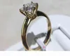 Yanhui لديها 18K RGP خاتم الذهب الأصفر الصلب النقي جولة Solitaire 8mm 20ct معمل خواتم الزفاف الماس للنساء ZSR1695603018