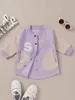 Baby Letter Embroidery Two Tone Corduroy Coat SHE