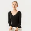 Biancheria intima termica autunnale Scollo a petalo Maniche lunghe Camicia termica senza cuciture Donna Alta elasticità Calda tmall top termico donna 201006