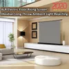 16:9 Long Throw ALR Floor Rising Projection Screen Electric Floor Stand Projection Screen Portable Pull-up Floor Stand Screen