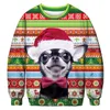 Unisexe Hommes Femmes Ugly Noël Chandail Santa Elf Drôle De Noël Faux Cheveux Jumper Automne Hiver Tops Vêtements En Gros 201221