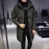 Winter Parka Men's Solid Jacket New Arrival Thick Warm Coat Long Hooded Jacket Collar Windproof Padded Coat Fashion Men T200117