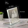 Cristallo personalizzato Clear Po Frame Incisione laser Ornamenti personalizzati per la camera Regalo di compleanno Amanti della famiglia Souvenir di nozze 211222