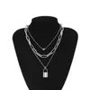 Gold chains heart Lock Necklace Chokers multi layer collar necklaces women hip hop fashion jewelry will and sandy gift