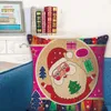 Fodera per cuscino Fodere per cuscini natalizi retrò Fodere per cuscini quadrati in lino decorativo Fodere per cuscini Copricuscino per divano Decorazioni per la casa di Natale YG720