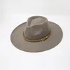 Kvinnor män 100% australiensisk ull kände bred rand hatt vintage jazz fedora caps par cap vinter chapeau femme