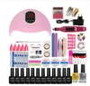 Nail Art Kit Set UV LED Lamptork med 12 st Gel Polish Kit Soak Off Manikyr Verktyg Elektrisk borrmaskin