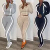 Survêtements femme costume femme bande réfléchissante couture mode sport deux pièces 2022 ensemble Sexy et mignon européen américain