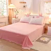 Luxury Fleece Velvet Lovely Rabbit Ears Bedding Set Warm Flannel Duvet Cover Federe Flat Sheet Twin Queen King Size 3/4 Pcs 201210