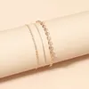 Ensemble de Bracelets multicouches Vintage couleur or pour femmes, chaîne fine, Simple, mode, strass en cristal, bijoux