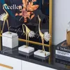 Moderne lumière luxe cristal cuivre grue décoration animale accessoires de décoration de la maison salon doux meuble TV armoire à vin 201125