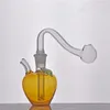 Apfelförmige Mini-Glas-Ölbrenner-Bong-Wasserpfeifen mit dicken Shisha-Pyrex-Recycler-Hand-Dab-Bongs zum Rauchen mit Glas-Ölbrenner-Rohr