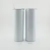 Sublimação copos retos em branco 12 15 20 oz de aço inoxidável xícaras de aço do copo Tumbler Trugs Canecas de água isoladas YFAB23018074790