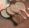 Handheld Makeup Mirror Romantic Vintage Lace Hand Hold Mirror Oval Round Cosmetic Mirrors Cosmetic Tool Dresser Gift Zyy35539904447