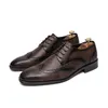 Misalwa Plus Size Black Dress Shoes For Men British Designer Pelle Uomo Brogue Elegant Shoes Comfort Pointed Toe Flat da sposa Y200420
