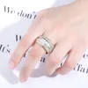 Women Men 3 Rows CZ Stone Round Finger Rings Bling Iced Out Rapper Ring Cubic Zirconia Ring7194871