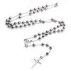 6 mm koper rozenkrans ketting kruis hanger ketting religieuze sieraden voor mannen vrouwen