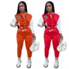 Tute uniformi da baseball da donna Tendenza moda Patchwork Lettera Ricamo Giacche Pantaloni da jogging Abiti Designer Donna 2 Set a due pezzi