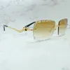 Diamentowe okulary przeciwsłoneczne vintage pantera bez krawędzi okulary przeciwsłoneczne projektant Carter Shades Męs
