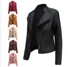 新しい2020高品質スリム秋の女性の革のジャケットの薄いセクション小さなジャケットの女性PUのオートバイのスーツ