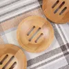 Okrągłe danie z mydła ekologiczne naturalne bambus ręcznie robiony mini łazienkowy stojak na mydło 88 cm Inne zapasy toaletowe 2742704