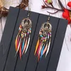 New Vintage Moda Pena étnico Dangle Brincos Bohemia do arco-íris Cores Semente Bead personalizado Tassel Brinco de jóias mulheres presentes