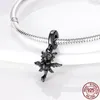 Altri ciondoli in argento sterling 925 con drago animale nero e farfalla si adattano al braccialetto originale per il regalo di gioielli da donna