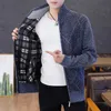 Zíper Cardigan Sweater Homens Moda Estilo Coreano Roupas Slim S de Manga Longa Cardigans de malha 211221