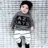 Sonbahar Bebek Bebek Giysileri Bebek Giyim Seti Moda Pamuk Uzun Kollu Mektup T-Shirtpants Doğum Bebek Kız Giyim Seti LJ201223