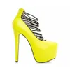 Sexy senhoras zebra listrado cronometragem cinta fina vestido sapatos casamento bombas feminino plataforma feminina stiletto saltos apontados dedos traseiros zíper super alto-calcanhar sapato