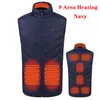 New 9 Places Heated Vest Men Women Usb Heated Jacket Heating Vest Thermal Clothing Hunting Winter Heating Jacket BlackS-6XL