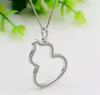 Classical Jewelry 925 Sterling Silver Gourd Necklace Delicate Insert Drill Female Pave White Sapphire CZ Diamond Chain Pendant Gift 3 J2