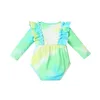 Baby Tie Dye Romper Newborn Infant Long Sleeve Bow Jumpsuits Fall Bodysuit Fashion Boutique Kids Climbing Clothes M29361014432