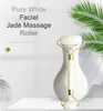 Cabeça Dupla Portátil Pratical Branco Jade Facial Massagem Roller Anti Wrinkle Saudável Rosto Cabeça de Corpo Pé Natureza Beleza Ferramenta