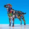 Criativo Arte Colorida Animal Labrador Resina Artesanato Decoração de Casa Cor Moderna Sala de estar simples 220124