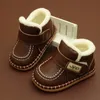 Новые мальчики Baby Snow Boots Теплые зимние сапоги Натуральные кожаные плюшевые сапоги для младенцев Продажа 201130