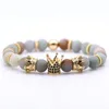 Bijoux Multicolor Support FBA Drop Natural Volcanic Rock Rock Bracelet Per perlé Bracelet Crown Crow