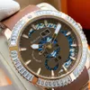 Luxusuhr Groene Diamond Bezel Automatische Mechanische Beweging Heren Horloge Hoge Kwaliteit Rubberen band Relojes de Lujo Para Hombre