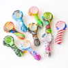 Wholesale Price Printing Smoking Hand Pipe 3.0inches Silicone Hand Pipe Portable Colored Aliens Skull smoking pipe